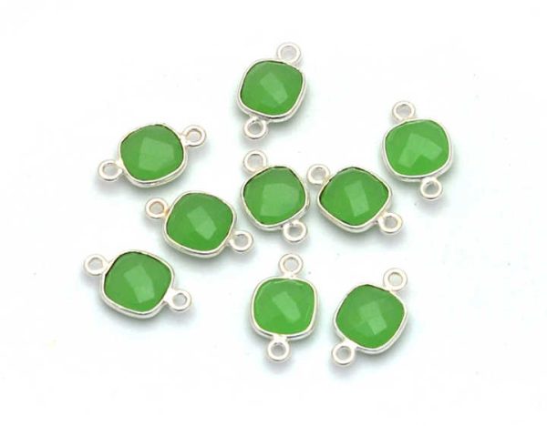 Bezel Set Sterling Silver Crystal Quartz Connector