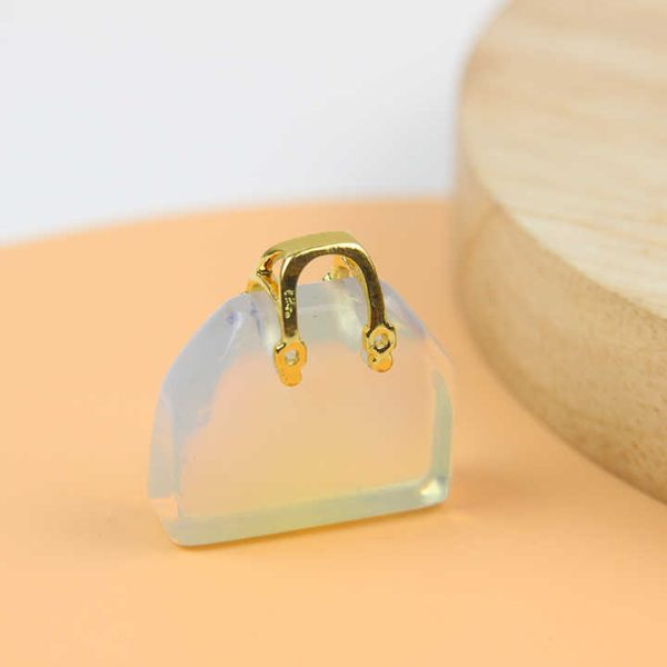 Natural Crystal Craftsmanship Quartz Stone Charm Necklace Beautiful Luxury Gem Mini Bag Pendant Necklace Jewelry