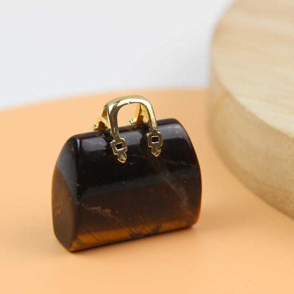 Natural Crystal Craftsmanship Quartz Stone Charm Necklace Beautiful Luxury Gem Mini Bag Pendant Necklace Jewelry