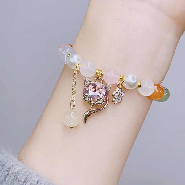 Wholesale Colorful Popping Crystal Beads Bracelets Kids Princess Cartoon Butterfly Moon Star Cute Charm Bracelets for Teen Girls