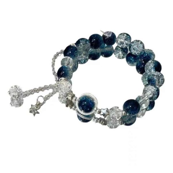 Fashion Women Stone Bead Glass Beads Bracelet Colorful Crystal Beaded Star Girls Bracelet Ladies Bracelet Wholesale