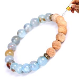 Crystal Bracelet Agate Stone Beads Log Bracelet Stress Relief Adjustable Bracelet Aromatherapy Essential Oil Diffusion Therapy