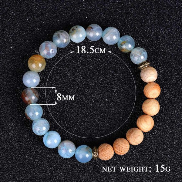 Crystal Bracelet Agate Stone Beads Log Bracelet Stress Relief Adjustable Bracelet Aromatherapy Essential Oil Diffusion Therapy
