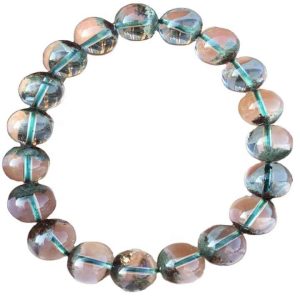 Top Natural Ghost Phantom Quartz Bracelet for Women Men Stretch Crystal Round Beads Strands Jewelry
