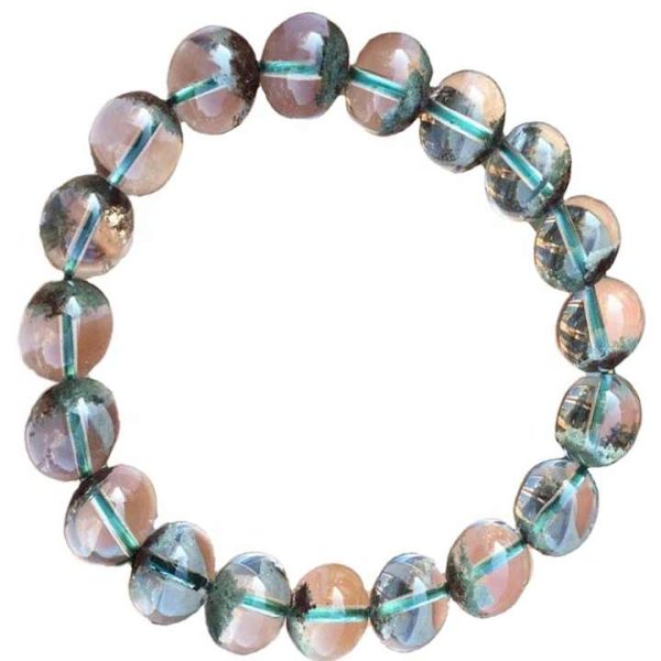 Top Natural Ghost Phantom Quartz Bracelet for Women Men Stretch Crystal Round Beads Strands Jewelry