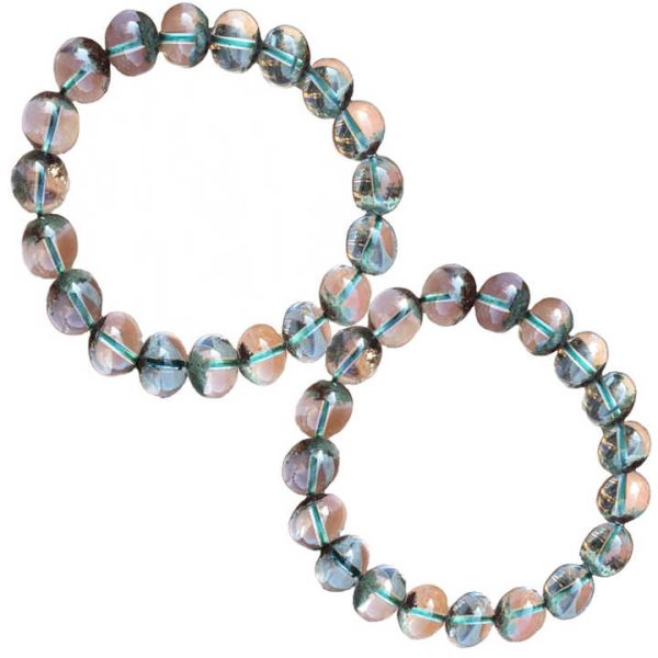 Top Natural Ghost Phantom Quartz Bracelet for Women Men Stretch Crystal Round Beads Strands Jewelry