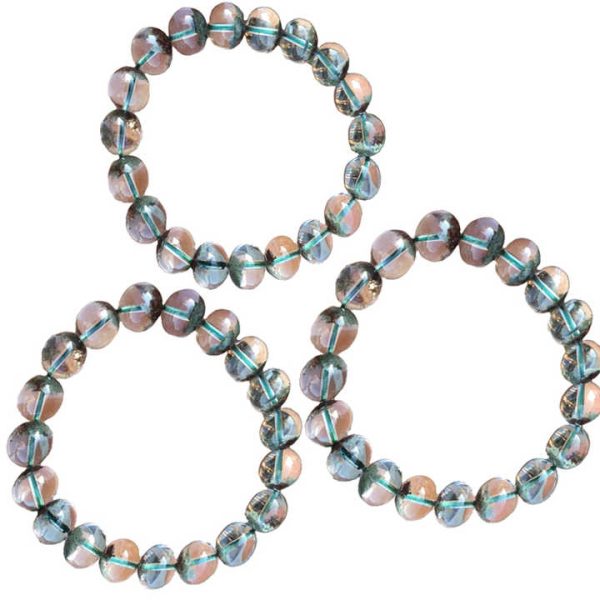 Top Natural Ghost Phantom Quartz Bracelet for Women Men Stretch Crystal Round Beads Strands Jewelry
