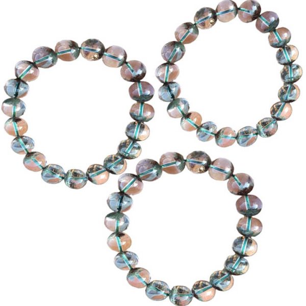 Top Natural Ghost Phantom Quartz Bracelet for Women Men Stretch Crystal Round Beads Strands Jewelry