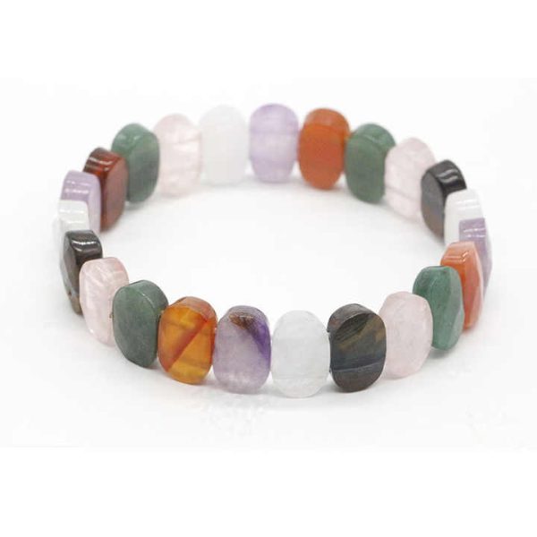 Wholesale Fashion Natural Crystal Bracelets & Bangles Hand Row Amethyst Lapis Lazuli Nugget Beads for Jewelry
