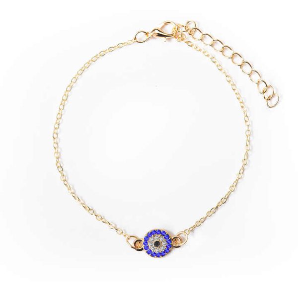 Fashion Jewelry Gold Silver Ankle Chain Evil Eyes Anklets Blue Crystal Turkish Eyes Charm Bracelet Anklet Women Jewelry