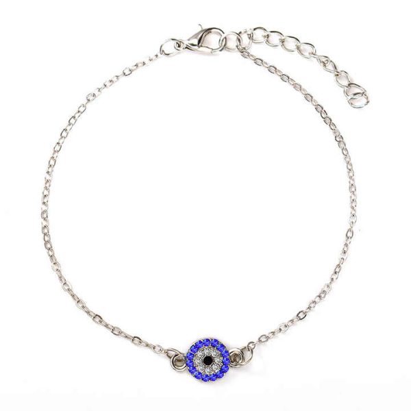 Fashion Jewelry Gold Silver Ankle Chain Evil Eyes Anklets Blue Crystal Turkish Eyes Charm Bracelet Anklet Women Jewelry