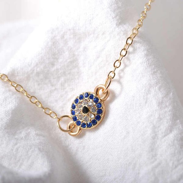 Fashion Jewelry Gold Silver Ankle Chain Evil Eyes Anklets Blue Crystal Turkish Eyes Charm Bracelet Anklet Women Jewelry