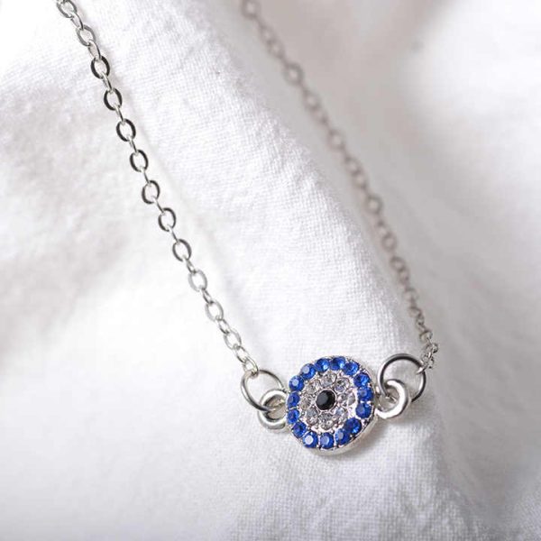 Fashion Jewelry Gold Silver Ankle Chain Evil Eyes Anklets Blue Crystal Turkish Eyes Charm Bracelet Anklet Women Jewelry