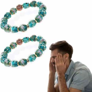Crystal Healing Beaded Bracelet Anti Anxiety Unisex Bracelet for Women Glow in the Dark Moon Crystal Stress Relief Bracelet