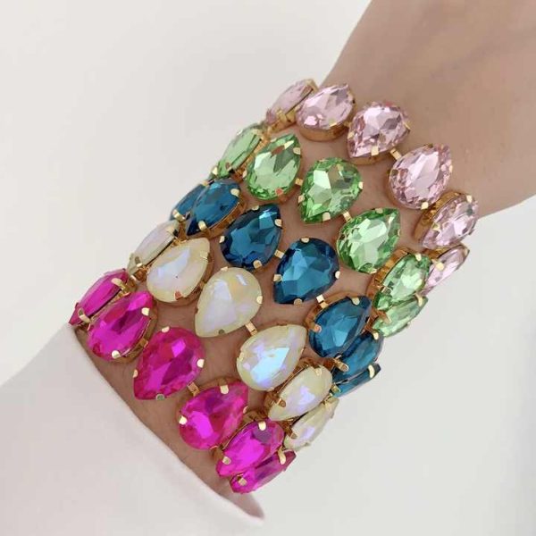 -L3727 Exclusive Crystal Bracelets Mixed Color Drop Beads Bracelets Fashion Wearing Tennis Bracelet