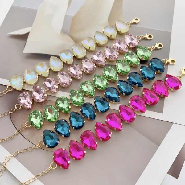 -L3727 Exclusive Crystal Bracelets Mixed Color Drop Beads Bracelets Fashion Wearing Tennis Bracelet