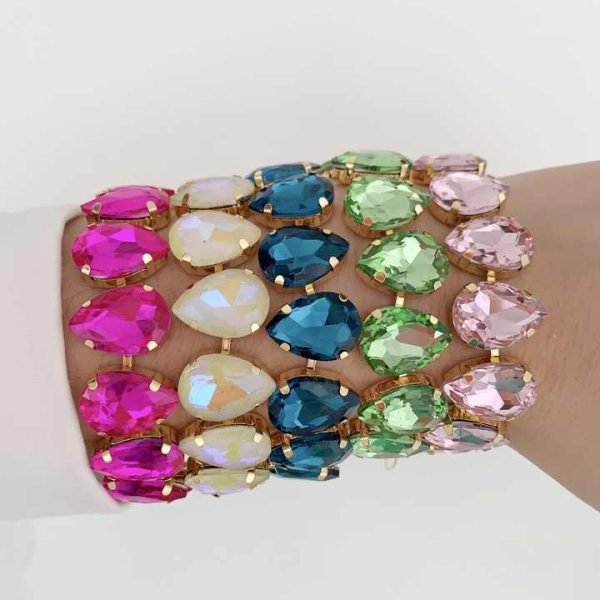 -L3727 Exclusive Crystal Bracelets Mixed Color Drop Beads Bracelets Fashion Wearing Tennis Bracelet