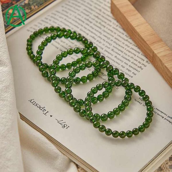 Wholesale High Quality 6mm Diopside Gemstone Beaded Bracelets Natural Healing Crystal Diopside Bracelets for Women