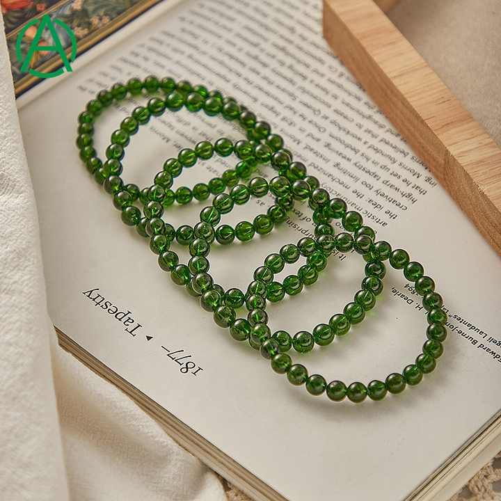 Wholesale High Quality 6mm Diopside Gemstone Beaded Bracelets Natural Healing Crystal Diopside Bracelets for Women