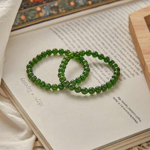 Wholesale High Quality 6mm Diopside Gemstone Beaded Bracelets Natural Healing Crystal Diopside Bracelets for Women