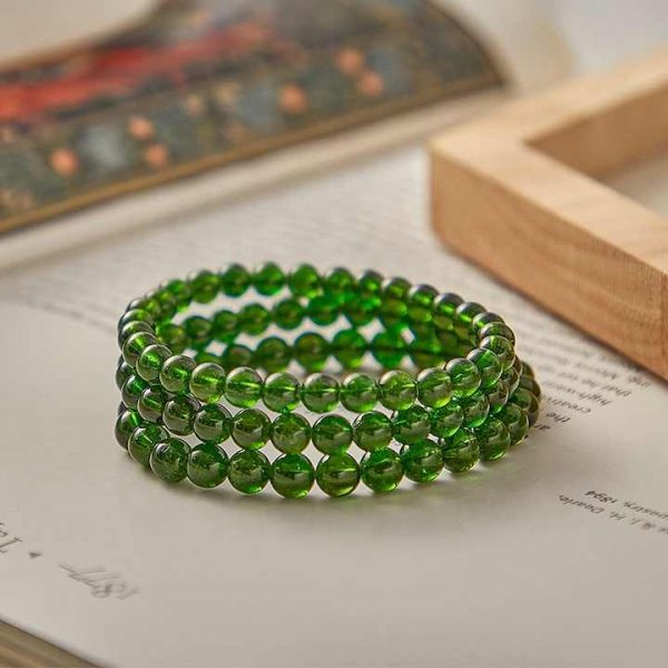 Wholesale High Quality 6mm Diopside Gemstone Beaded Bracelets Natural Healing Crystal Diopside Bracelets for Women