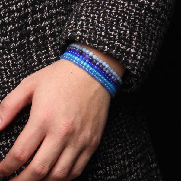 4mm Natural Crystal Beaded Bracelet Luxury Healing Gemstone Stretch Adjustable Bracelet for Men Women Bracelet