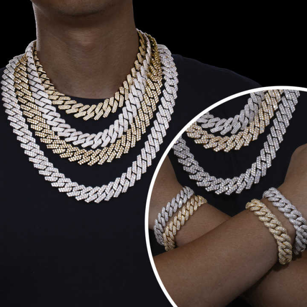European Hot Selling Hand Jewelry 925 Silver Men's Hips Hops Bracelet Full Crystal Cuban Link Bracelet for Men Gifts