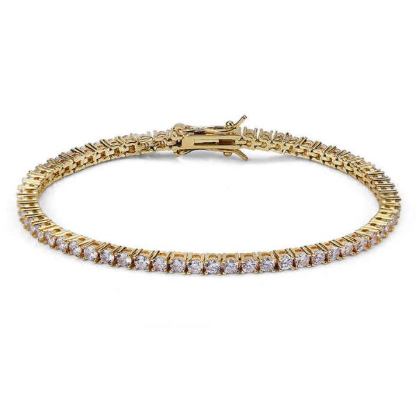 3mm Silver Clear Pure Design Crystal Tennis Link Cubic Zircon Bridal Bracelet Fashionable Simple CZ Stone Thin Bracelet