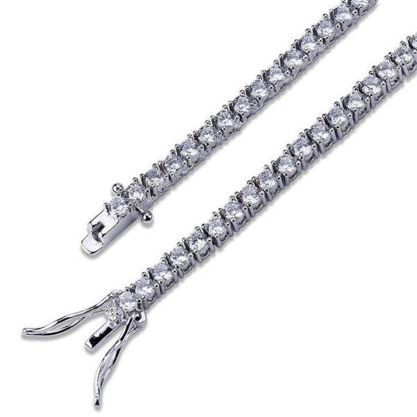 3mm Silver Clear Pure Design Crystal Tennis Link Cubic Zircon Bridal Bracelet Fashionable Simple CZ Stone Thin Bracelet