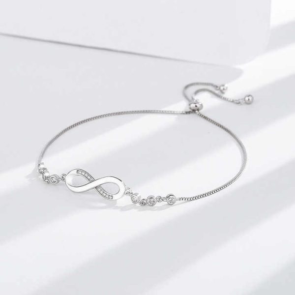 New Fine 925 Sterling Silver Pretty Crystal Bracelets for Women Fashion Jewelry Party Wedding Accessories Valentine's Day Gifts