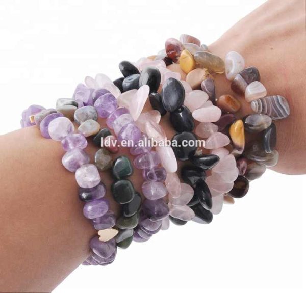 Wholesale Jewelry Stretch Druzy Charm Crystal Gemstone Natural Beads Healing Gem Stone Bracelet