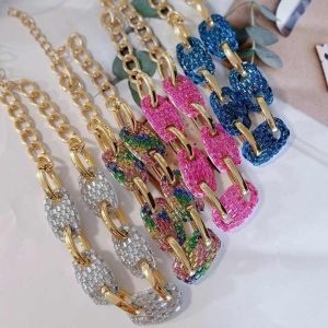 Pig Nose Charm Bracelet for Women Men Gold Plated Brass Cubic Zirconia Bohemian Hip Hop Jewelry