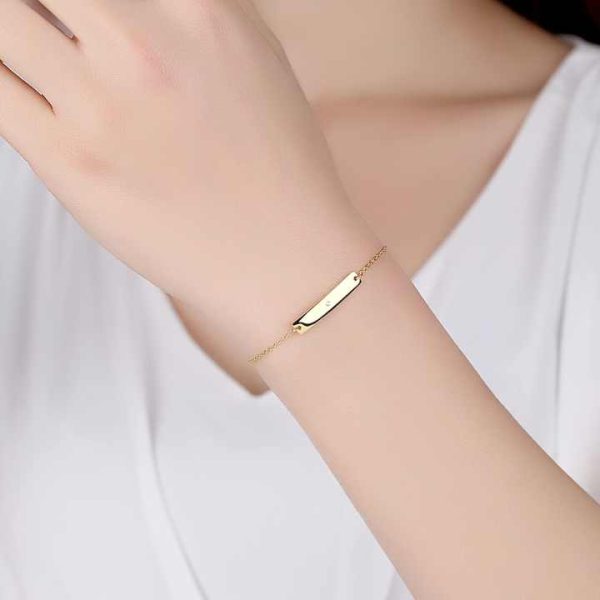 Wholesale Fashion Sterling Silver 925&18K Gold Bracelet Women Jewelry Tiny CZ Crystal for Women Chain Bracelet