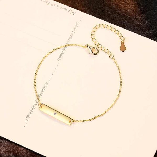 Wholesale Fashion Sterling Silver 925&18K Gold Bracelet Women Jewelry Tiny CZ Crystal for Women Chain Bracelet