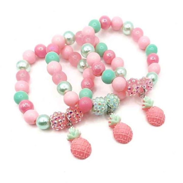 Wholesale Cute Design Colorful Crystal Glass Beaded Bracelets for Girls Fox Pendant Beads Bracelet for Girl Kids