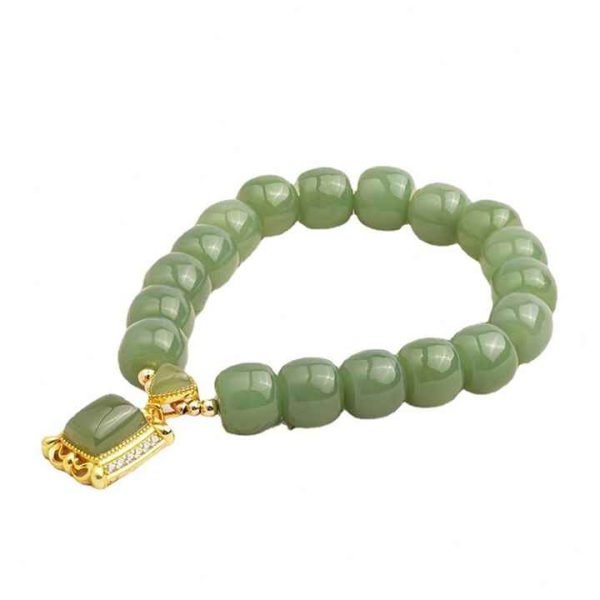 Wholesale Hot Sale Fashion Retro Jade Crystal Bracelet Female Lucky Jade Beaded Bracelet Temperature Pendant Jewelry