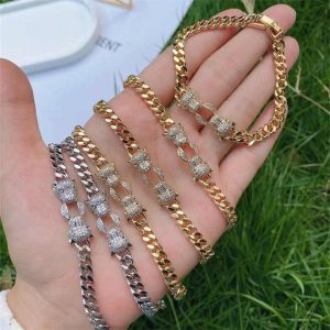 24k Gold Plated Cubic Zirconia Leopard Chain Link Bracelet - Bohemian Double Leopard Head Micro-Pave Design