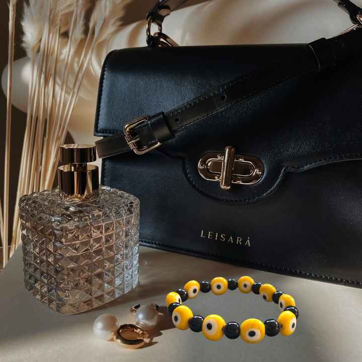 Natural Quartz Crystal Bracelet for Men & Women 8 mm round Beads in Yellow & Black Gemstone Bangles