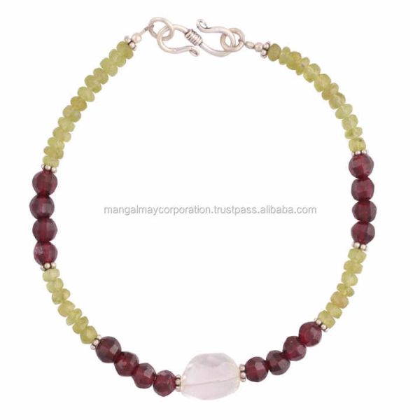 Attractive Jewelry 925 Sterling Silver Multi Crystal Gems Chain Bracelet Bangle at 2023 Most Popular Jewelry for Simple Women