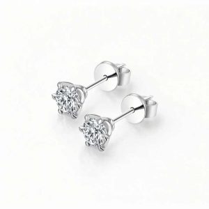 Linyin Custom Wholesale Lab Grown CVD Synthetic Diamond Classic K Gold Diamond Ear Studs Elegant Shiny Perfect for Wearing.