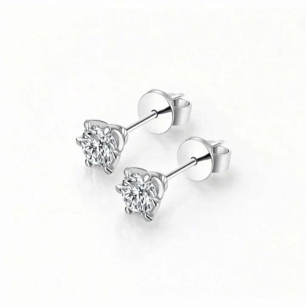 Linyin Custom Wholesale Lab Grown CVD Synthetic Diamond Classic K Gold Diamond Ear Studs Elegant Shiny Perfect for Wearing.