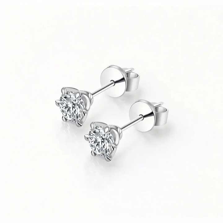 Linyin Custom Wholesale Lab Grown CVD Synthetic Diamond Classic K Gold Diamond Ear Studs Elegant Shiny Perfect for Wearing.