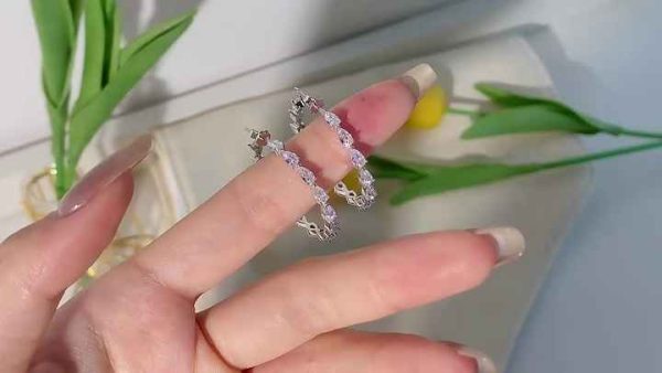 10K 14K 18K Yellow Gold Lab Grown Diamond Hoop Earrings for Men Women - IGI Certified Round Brilliant Cut