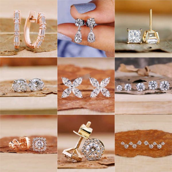 Luxury 10K 14K 18K Gold Ear Stud GIA IGI Certified Iced Out Lab Grown Diamond Fine Jewelry Earring Hoop for Men Women