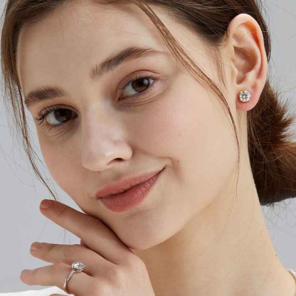 10K 14K 18K Solid Gold IGI Certificate CVD HPHT 0.5ct 1ct 2ct Lab Grown Diamond Pure Gold 4 6 Prong Stud Earring for Women