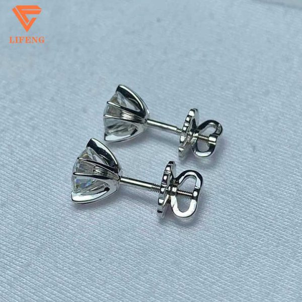 Customizable 925 Silver Moissanite Diamond Stud Earrings for Women Gemstone Jewelry