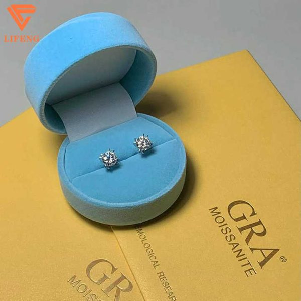 Customizable 925 Silver Moissanite Diamond Stud Earrings for Women Gemstone Jewelry