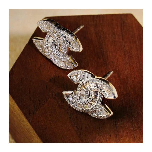18K Gold 0.86ct Naturl Diamond Stud Earrings Wholesale Fine Jewelry for Women and Ladies Pure Real 18K Gold