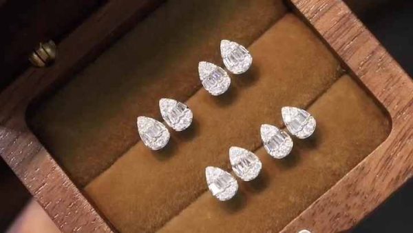 0.2ct Natural T Square Diamond Stud Earrings in 18K White Gold Fine Jewelry for Special Occasions