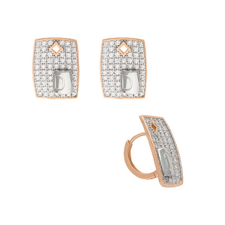 Indian Women's Rose Gold Diamond Earring Set Elegant Jewelry for Breathtaking Style